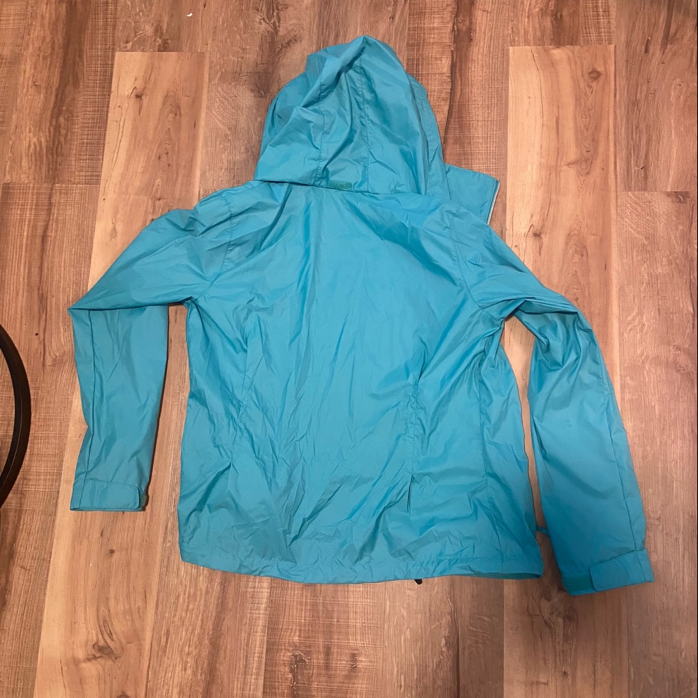 Teal Hooded Columbia Raincoat - Picture 3 of 6